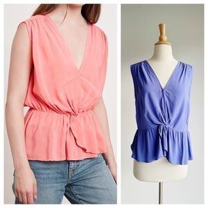 VELVET BY GRAHAM AND SPENCER | Lilac Viscose Ruffle Hem Blouse | S